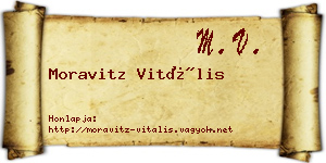 Moravitz Vitális névjegykártya
